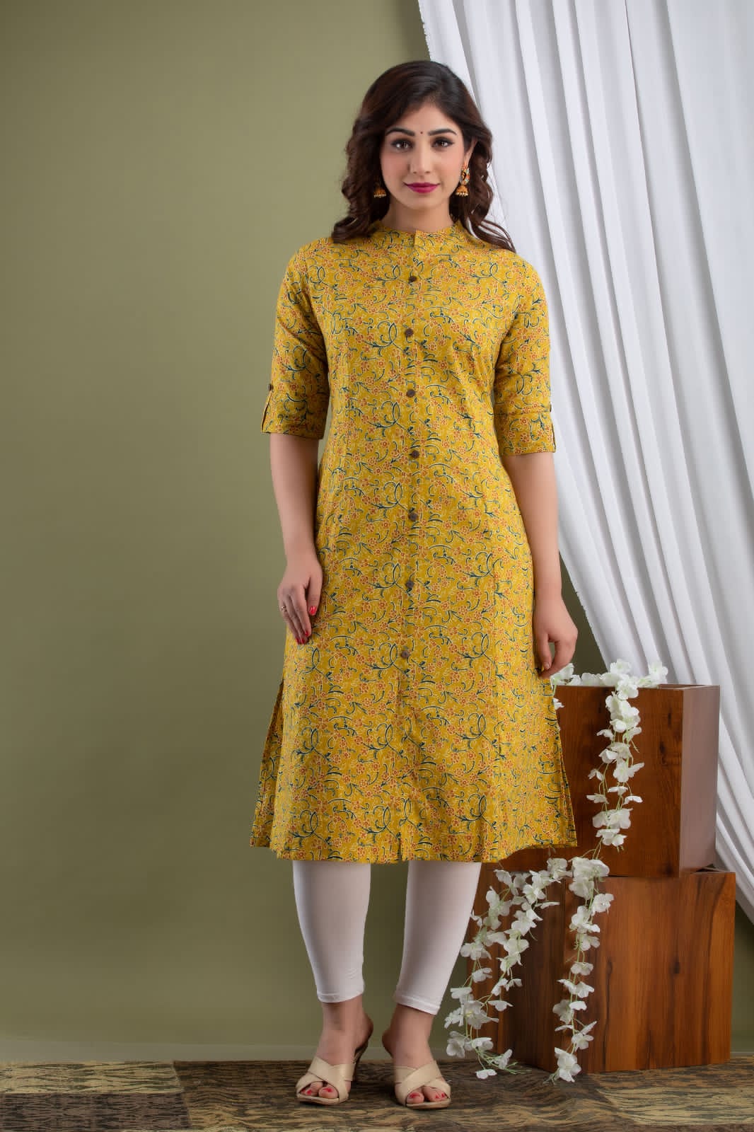 Women Indian Partywear Designer Bollywood Style yellow Color Kurti Pan –  azrakhkurtis